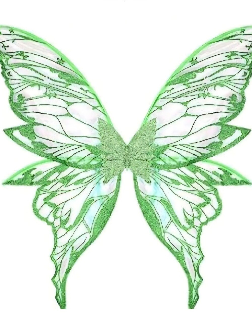 Brand New Green Fairy Wings Glitter Translucent Halloween Costume Accessory